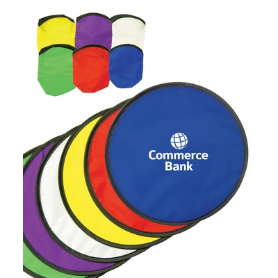 Union Printed - Folding Pocket Flying Disk with Pouch - 1-Color Logo
